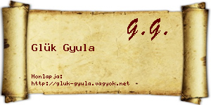 Glük Gyula névjegykártya